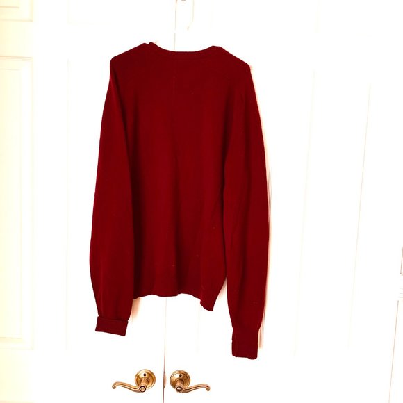 100% CASHMERE Clan Douglas Burgundy V Neck Vintage Nordstrom Sz XL - Picture 12 of 13